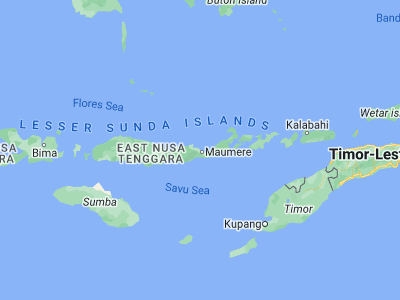 Map showing location of Nangahurebukitpermai (-8.5634, 122.1588)