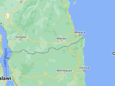Map showing location of Nangomba (-10.9, 38.5)