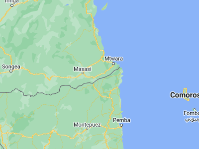 Map showing location of Nanhyanga (-10.8, 39.55)