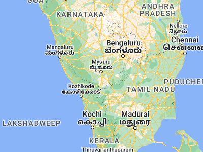 Map showing location of Nanjangūd (12.11972, 76.68278)