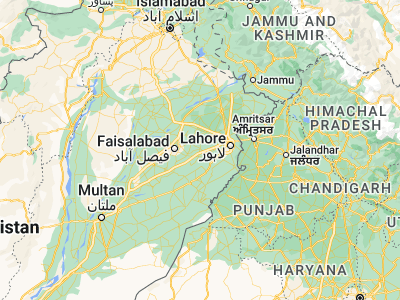Map showing location of Nankāna Sāhib (31.4475, 73.69722)