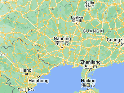 Map showing location of Nanning (22.81667, 108.31667)