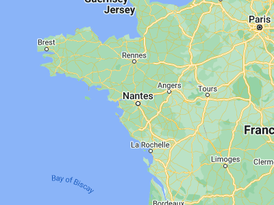 Map showing location of Nantes (47.21725, -1.55336)