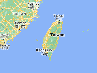 Map showing location of Nantou (23.91566, 120.66387)