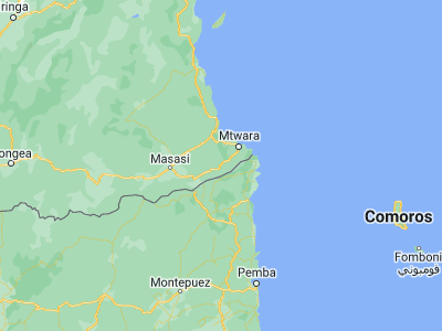 Map showing location of Nanyamba (-10.68333, 39.83333)