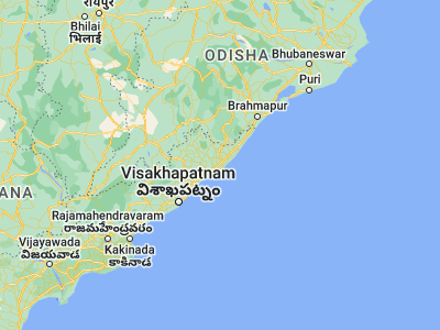 Map showing location of Narasannapeta (18.41667, 84.05)