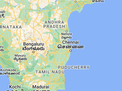 Map showing location of Nārāyanavanam (13.41667, 79.58333)