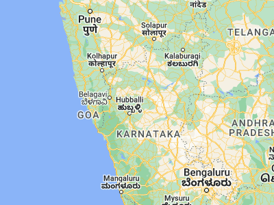 Map showing location of Nargund (15.71667, 75.38333)