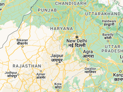 Map showing location of Nārnaul (28.04444, 76.10833)