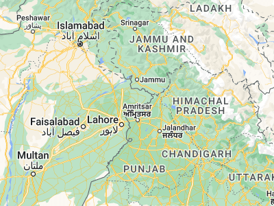 Map showing location of Nārowāl (32.1, 74.88333)
