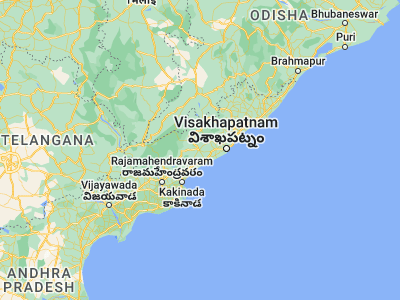 Map showing location of Narsīpatnam (17.66667, 82.61667)
