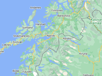 Map showing location of Narvik (68.43838, 17.4272)
