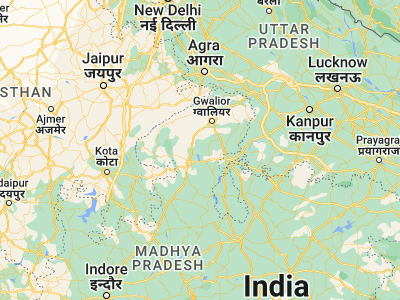 Map showing location of Narwar (25.6439, 77.9129)