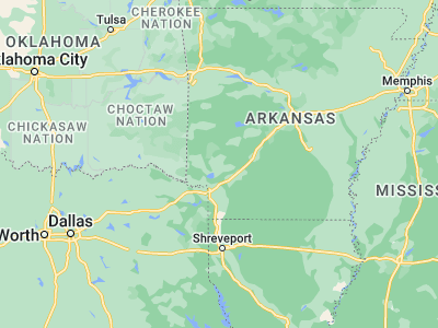 Map showing location of Nashville (33.94567, -93.84713)