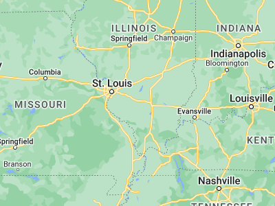 Map showing location of Nashville (38.34366, -89.38064)