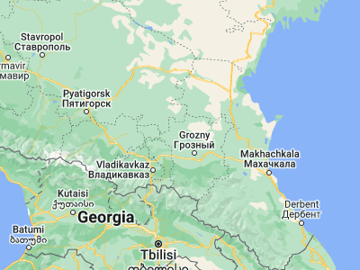 Map showing location of Naurskaya (43.65075, 45.31172)