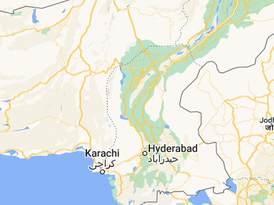 Map showing location of Naushahro Fīroz (26.84238, 68.12298)