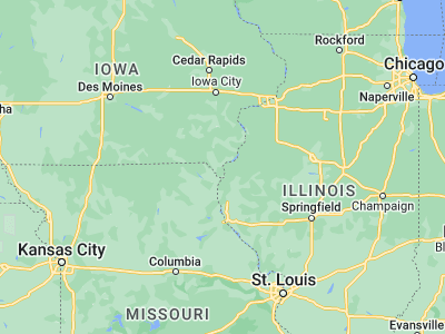 Map showing location of Nauvoo (40.55004, -91.38487)