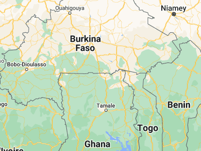 Map showing location of Navrongo (10.89557, -1.0921)
