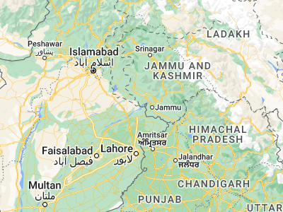 Map showing location of Nawānshahr (32.76505, 74.52772)