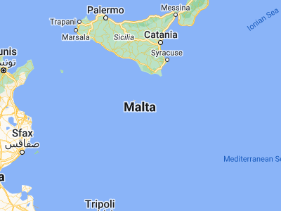 Map showing location of Naxxar (35.91361, 14.44361)