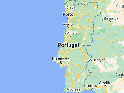 Map showing location of Nazaré (39.60289, -9.06836)