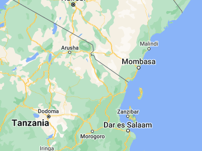 Map showing location of Ndungu (-4.36667, 38.05)