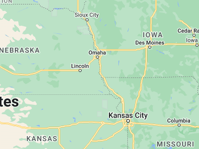 Map showing location of Nebraska City (40.67667, -95.85917)