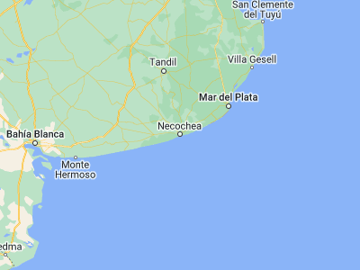 Map showing location of Necochea (-38.54726, -58.73675)