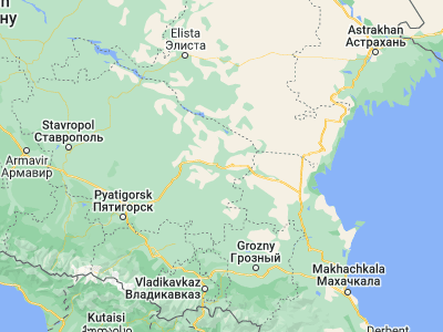 Map showing location of Neftekumsk (44.75583, 44.9925)
