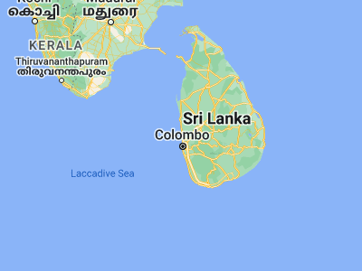 Map showing location of Negombo (7.2083, 79.8358)