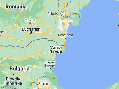 Map showing location of Negru Vodă (43.81667, 28.2)