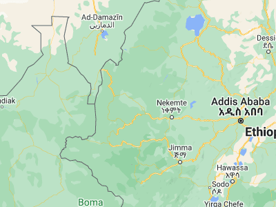 Map showing location of Nejo (9.5, 35.5)