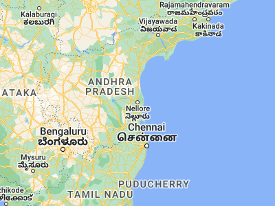 Map showing location of Nellore (14.43333, 79.96667)
