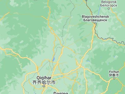 Map showing location of Nenjiang (49.18333, 125.21667)
