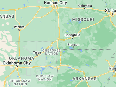 Map showing location of Neosho (36.86896, -94.368)