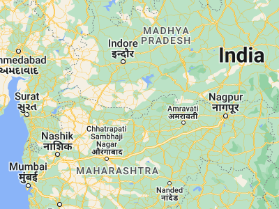 Map showing location of Nepa Nagar (21.46667, 76.4)