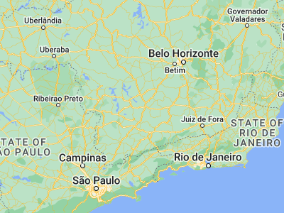 Map showing location of Nepomuceno (-21.23583, -45.23583)