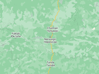 Map showing location of Neryungri (56.66637, 124.63825)