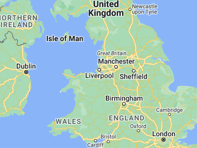 Map showing location of Neston (53.28333, -3.05)