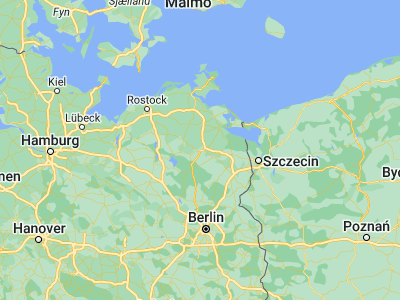Map showing location of Neubrandenburg (53.56414, 13.27532)