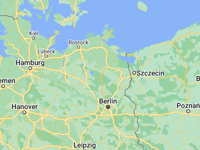Map showing location of Neustrelitz (53.3613, 13.07292)