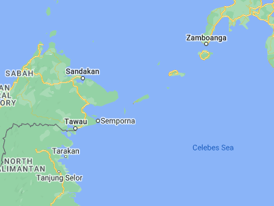 Map showing location of New Batu Batu (5.06667, 119.88333)
