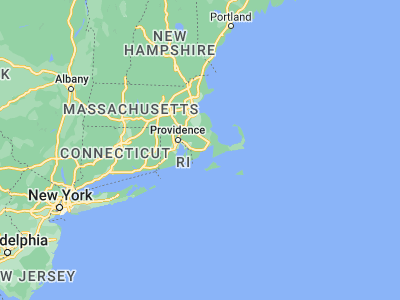 Map showing location of New Bedford (41.63622, -70.9342)