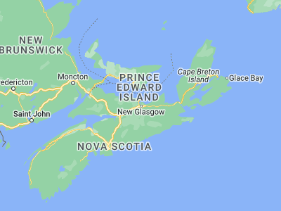 Map showing location of New Glasgow (45.58344, -62.64863)