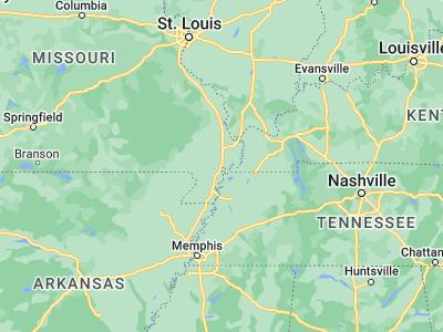 Map showing location of New Madrid (36.58645, -89.52785)