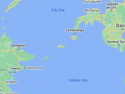 Map showing location of New Panamao (5.95, 121.2)