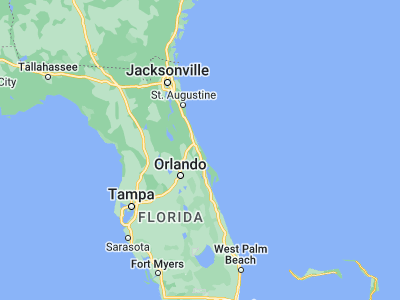 Map showing location of New Smyrna Beach (29.02582, -80.927)