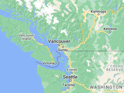 Map showing location of New Westminster (49.20678, -122.91092)