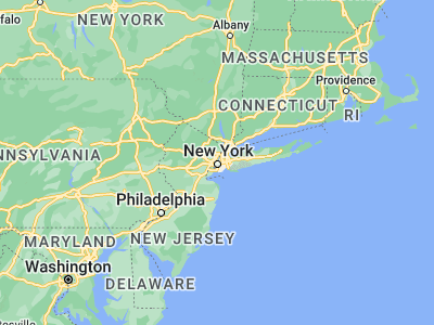 Map showing location of New York City (40.71427, -74.00597)